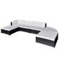vidaXL Set muebles de jardín 6 piezas y cojines ratán sintético negro vidaXL Set muebles de jardín 6 piezas y cojines ratán sintético negro