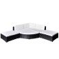 vidaXL Set muebles de jardín 6 piezas y cojines ratán sintético negro vidaXL Set muebles de jardín 6 piezas y cojines ratán sintético negro