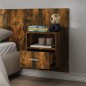 vidaXL Mesita de noche de pared roble ahumado