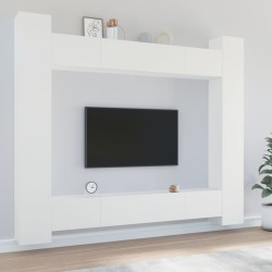 vidaXL Set de muebles para TV 8 piezas madera contrachapada blanco