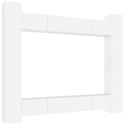 vidaXL Set de muebles para TV 8 piezas madera contrachapada blanco