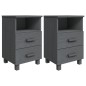 vidaXL Mesitas noche 2 uds HAMAR pino macizo gris oscuro 40x35x62 cm vidaXL Mesitas noche 2 uds HAMAR pino macizo gris oscuro 40x35x62 cm