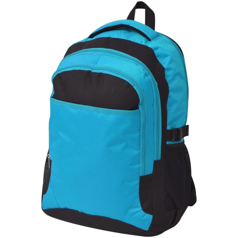vidaXL Mochila de colegio 40 L negra y azul vidaXL Mochila de colegio 40 L negra y azul