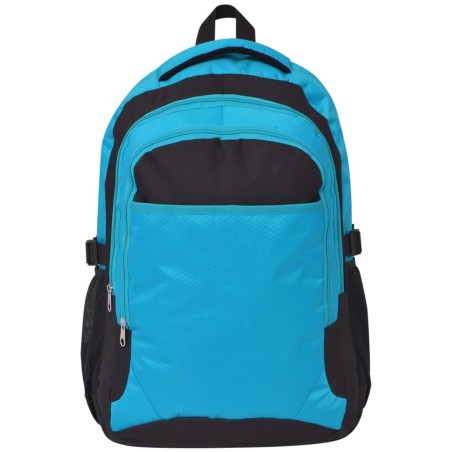 vidaXL Mochila de colegio 40 L negra y azul