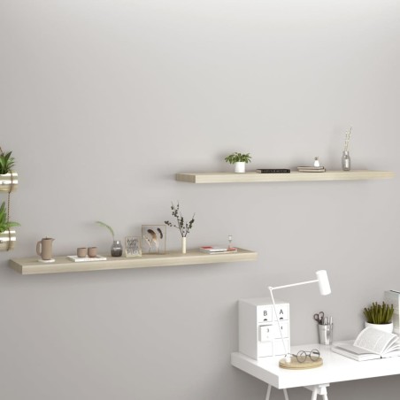 vidaXL Estantes flotantes pared 2 uds color roble MDF 120x23,5x3,8cm