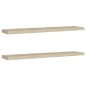 vidaXL Estantes flotantes pared 2 uds color roble MDF 120x23,5x3,8cm vidaXL Estantes flotantes pared 2 uds color roble MDF 120x23,5x3,8cm