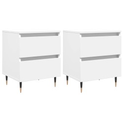 vidaXL Mesitas de noche 2 uds madera de ingeniería blanco 40x35x50 cm