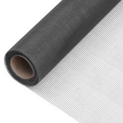 vidaXL Malla mosquitera de fibra de vidrio negra 100x2000 cm