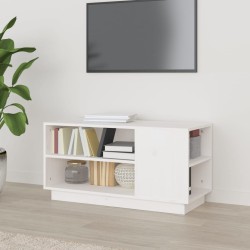vidaXL Mueble de TV madera maciza de pino blanco 80x35x40,5 cm
