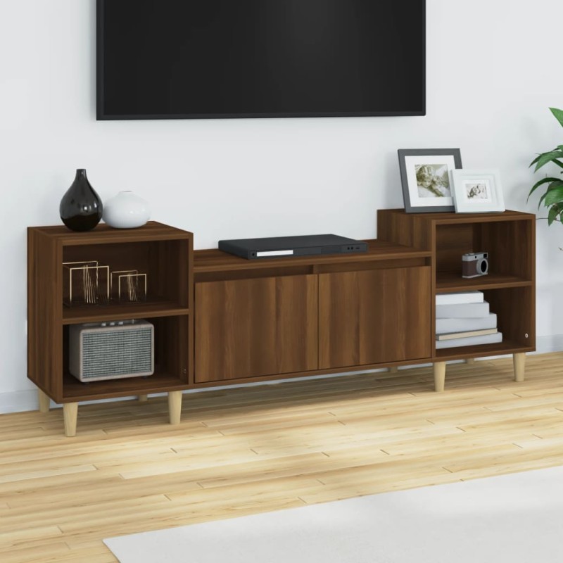 vidaXL Mueble para TV madera contrachapada marrón roble 160x35x55 cm vidaXL Mueble para TV madera contrachapada marrón roble 160x35x55 cm