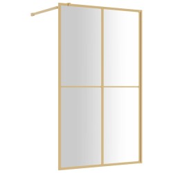 vidaXL Mampara puerta ducha vidrio transparente ESG dorado 118x195 cm