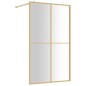 vidaXL Mampara puerta ducha vidrio transparente ESG dorado 118x195 cm vidaXL Mampara puerta ducha vidrio transparente ESG dorado 118x195 cm