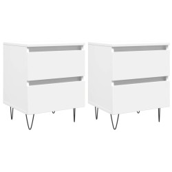 vidaXL Mesitas de noche 2 uds madera de ingeniería blanco 40x35x50 cm