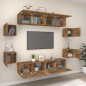 vidaXL Set de muebles de TV 8 pzas madera contrachapada roble ahumado