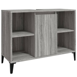 vidaXL Armario de lavabo madera contrachapada gris Sonoma 80x33x60 cm