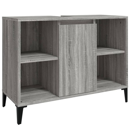 vidaXL Armario de lavabo madera contrachapada gris Sonoma 80x33x60 cm