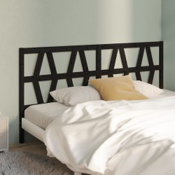 vidaXL Cabecero de cama madera maciza de pino negro 206x4x100 cm