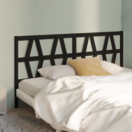 vidaXL Cabecero de cama madera maciza de pino negro 206x4x100 cm