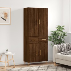 vidaXL Aparador alto madera contrachapada marrón roble 69,5x34x180 cm