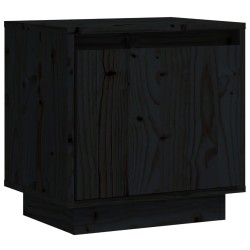 vidaXL Mesita de noche de madera maciza de pino negro 40x30x40 cm