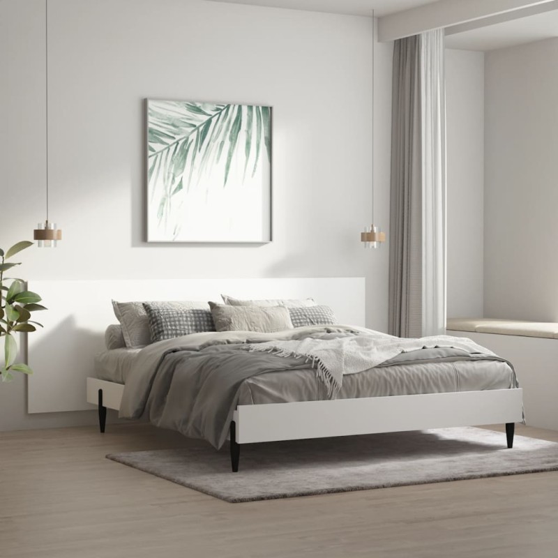vidaXL Cabecero de cama pared madera contrachapada blanco 240x1,5x80cm vidaXL Cabecero de cama pared madera contrachapada blanco 240x1,5x80cm