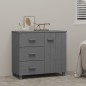 vidaXL Aparador HAMAR madera maciza de pino gris oscuro 90x40x80 cm vidaXL Aparador HAMAR madera maciza de pino gris oscuro 90x40x80 cm