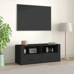 vidaXL Mueble para TV madera contrachapada negra 100x35x40 cm