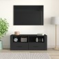 vidaXL Mueble para TV madera contrachapada negra 100x35x40 cm