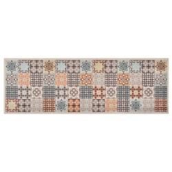 vidaXL Alfombra de cocina lavable mosaico de colores 60x180 cm