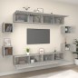 vidaXL Set de muebles de TV 8 pzas madera contrachapada gris hormigón