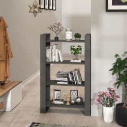 vidaXL Estantería/divisor de espacios madera de pino gris 80x35x125 cm