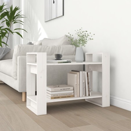 vidaXL Estantería/divisor de espacios madera pino blanco 80x35x56,5 cm