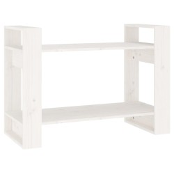vidaXL Estantería/divisor de espacios madera pino blanco 80x35x56,5 cm
