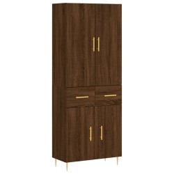 vidaXL Aparador alto madera contrachapada marrón roble 69,5x34x180 cm