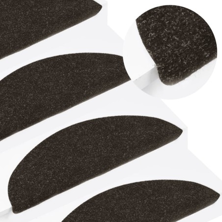 vidaXL Alfombrillas autoadhesivas de escalera 10 uds 65x22,5x3,5 cm