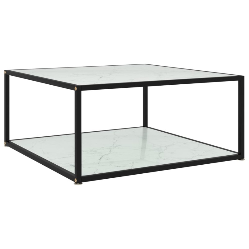 vidaXL Mesa de centro vidrio templado blanco 80x80x35 cm vidaXL Mesa de centro vidrio templado blanco 80x80x35 cm