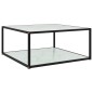vidaXL Mesa de centro vidrio templado blanco 80x80x35 cm vidaXL Mesa de centro vidrio templado blanco 80x80x35 cm