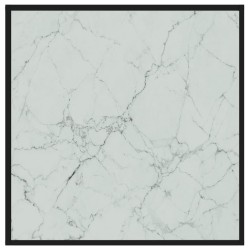 vidaXL Mesa de centro vidrio templado blanco 80x80x35 cm