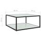 vidaXL Mesa de centro vidrio templado blanco 80x80x35 cm vidaXL Mesa de centro vidrio templado blanco 80x80x35 cm