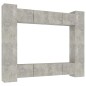 vidaXL Set de muebles de TV 8 pzas madera contrachapada gris hormigón vidaXL Set de muebles de TV 8 pzas madera contrachapada gris hormigón