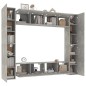 vidaXL Set de muebles de TV 8 pzas madera contrachapada gris hormigón vidaXL Set de muebles de TV 8 pzas madera contrachapada gris hormigón