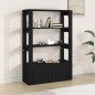 vidaXL Aparador de madera contrachapada negro 80x30x119,5 cm vidaXL Aparador de madera contrachapada negro 80x30x119,5 cm
