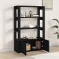 vidaXL Aparador de madera contrachapada negro 80x30x119,5 cm vidaXL Aparador de madera contrachapada negro 80x30x119,5 cm