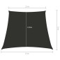 vidaXL Toldo de vela tela oxford trapecio gris antracita 2/4x3 m vidaXL Toldo de vela tela oxford trapecio gris antracita 2/4x3 m