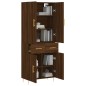 vidaXL Aparador alto madera contrachapada marrón roble 69,5x34x180 cm vidaXL Aparador alto madera contrachapada marrón roble 69,5x34x180 cm