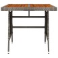 vidaXL Mesa de jardín ratán sintético y acacia maciza gris 70x70x72 cm