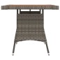 vidaXL Mesa de jardín ratán sintético y acacia maciza gris 70x70x72 cm