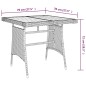 vidaXL Mesa de jardín ratán sintético y acacia maciza gris 70x70x72 cm