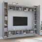 vidaXL Set de muebles para TV 8 pzas madera contrachapada gris Sonoma