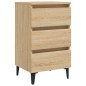 vidaXL Mesitas de noche 2 uds patas de metal roble Sonoma 40x35x69 cm vidaXL Mesitas de noche 2 uds patas de metal roble Sonoma 40x35x69 cm